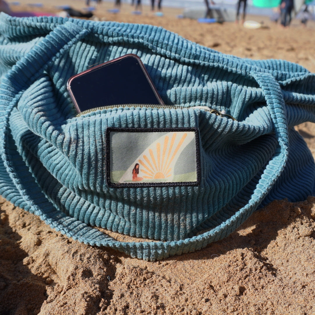 Light Petrol corduroy tote bagThe Rebels Co.Light Petrol corduroy tote bag