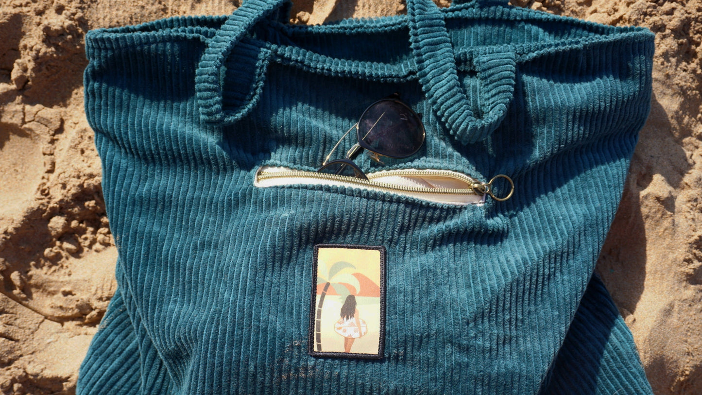 Dark green corduroy tote bagThe Rebels Co.Dark green corduroy tote bag
